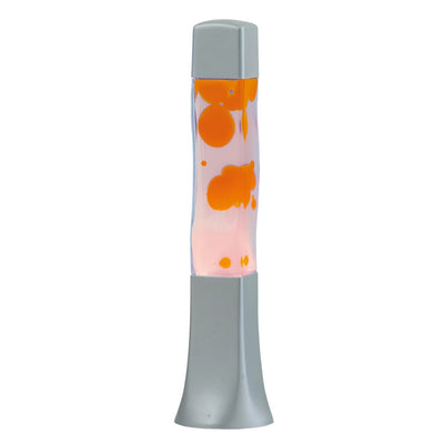 Rabalux Marshal Tisch-Lavalampe, transparent, klar + orange, E14, 25 W, 41 cm, dekorative Nachttischlampe