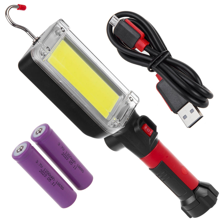 Maclean magnetic COB workshop lamp, 2x1200mAh, 700lm, USB Type-C/Micro USB, MCE307