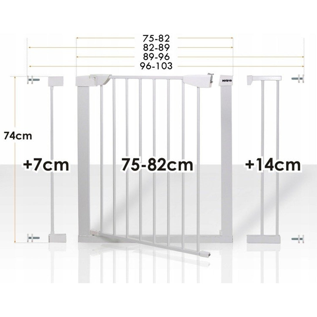 HanksKids Veiligheidshek Deur Trappen Huisdier Baby Hond Barrière Metalen Dubbel vergrendelingssysteem 75cm - 103cm