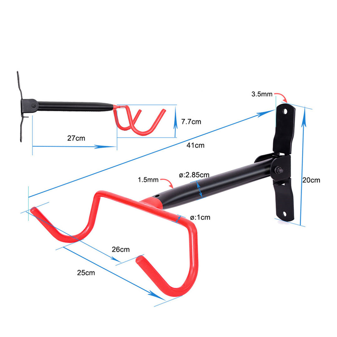 Maclean MC-430 Fahrrad-Wandhalterung, horizontal, Stahl, max. Belastung 30kg