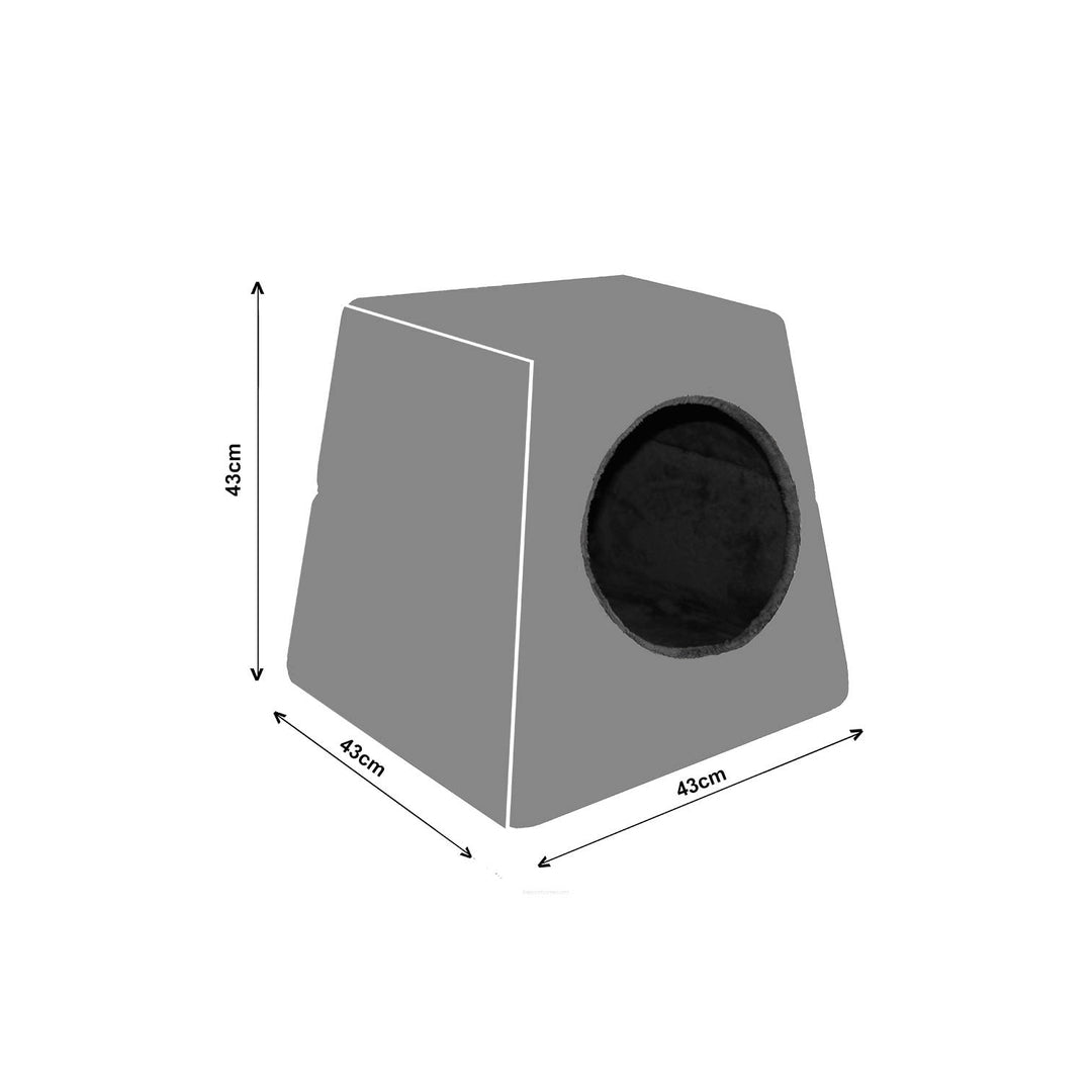 Universal 2-in-1 Hunde-/Katzen Höhle  - Alba Größe M 43cmx43cm Hundebett Höhle Kennel