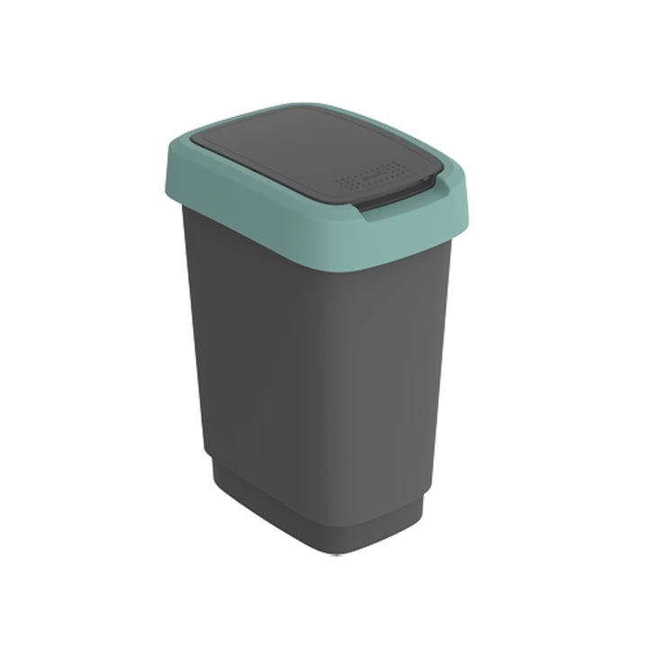 Waste Bin Trash Can 10L Lid Durable Solid Easy Cleaning Slim BPA Free