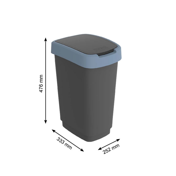 Rotho Twist 25L black/dark blue swing garbage can