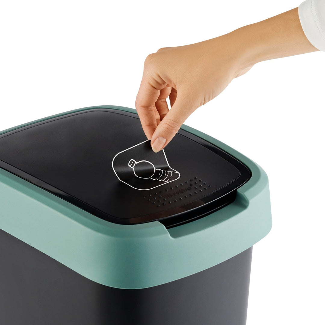 Recycling Waste Bin 50L Trash Can Sorting Lid BPA Free Durable Kitchen