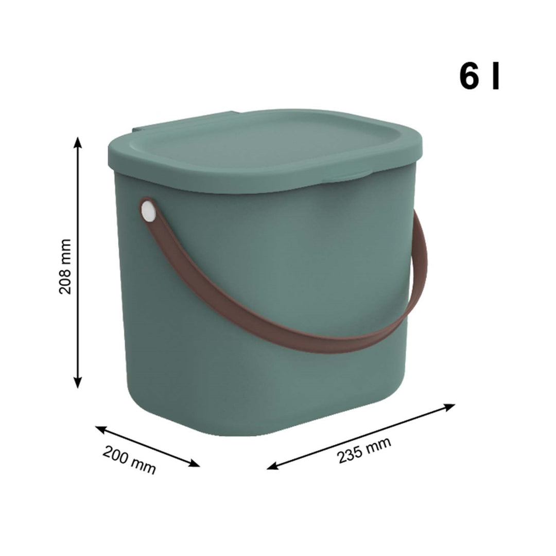 Aufbewahrungsbehälter mit Deckel 6L Aufbewahrungssystem Aufbewahrungsbox mit Griff aus Rezykliertem Kunststoff Aufbewahrung BPA-frei Dunkelgrün