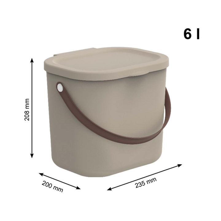 Rotho - Opbergcontainer / Voorraadbus met deksel 6L - Gerecycleerd plastic BPA Vrij - Cappuccino