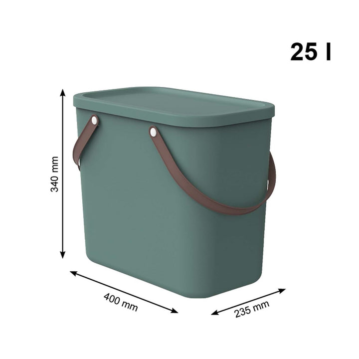 Conteneur de stockage Rotho Albula Bac de tri 25 litres - couleur vert foncé