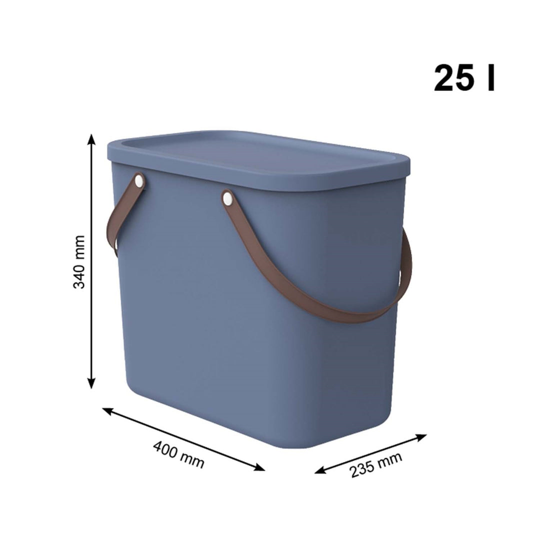 Conteneur de stockage Rotho Albula Bac de tri de 25 litres - bleu