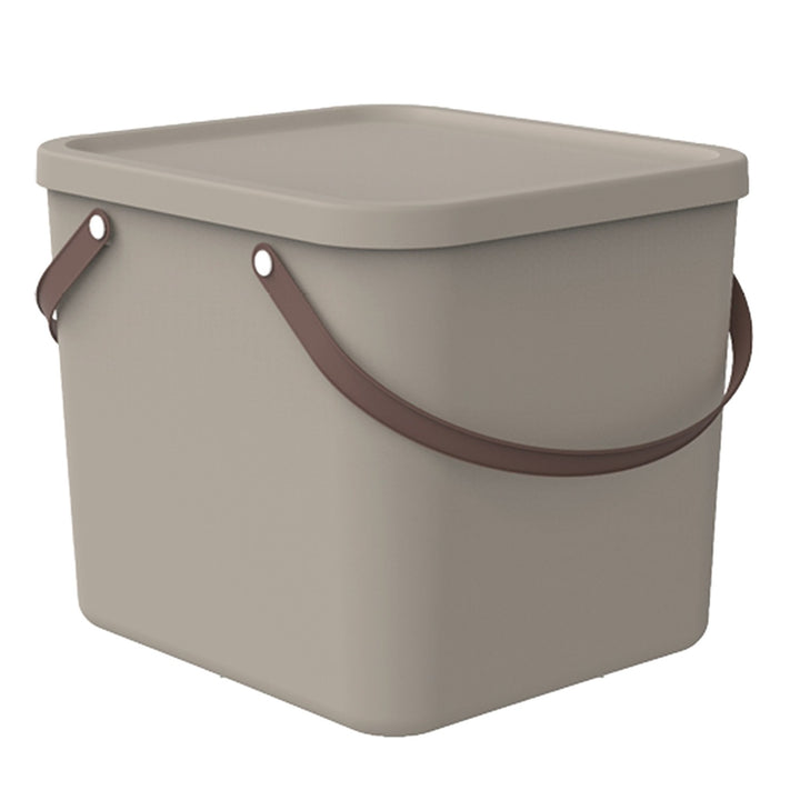 Rotho - Prullenbak van 40L - Opbergcontainer - cappuccino