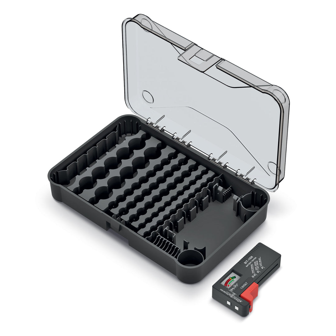 Organizador de pilas con comprobador de pilas extraíble Kistenberg Battery Box KBBT