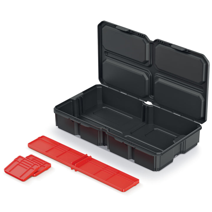 Kistenberg KMXBB3015S MSX Box Tool Organiser Container with 3 Dividers Workshop Garage Lidded