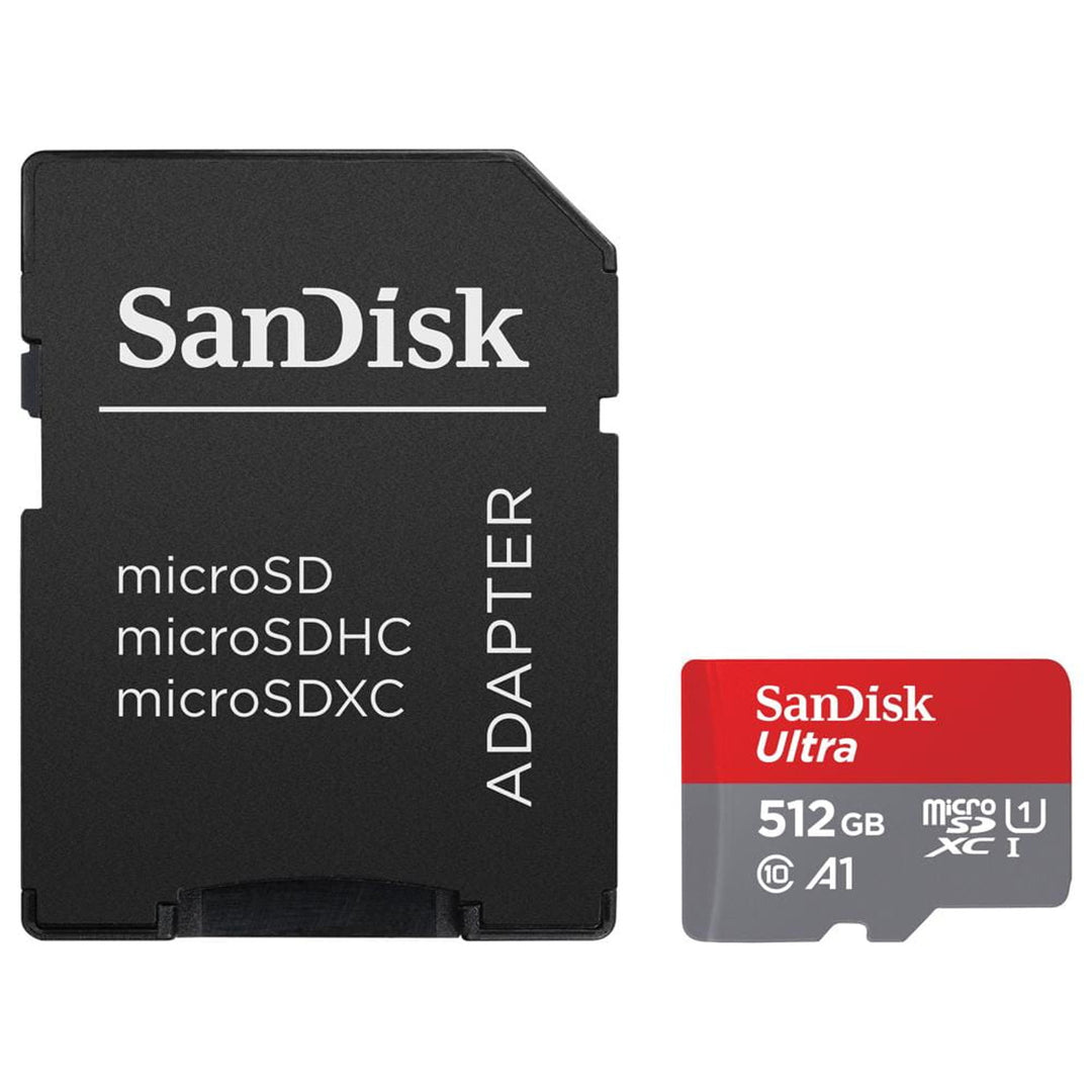 512 GB Ultra microSDXC+ SD-adapter 120 MB/s A1 Klasse 10 UHS-I