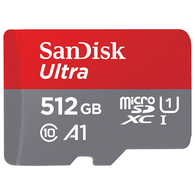 Carte SD 512Go Ultra microSDXC + Carte SD 120MB/s A1 Classe 10 UHS-I