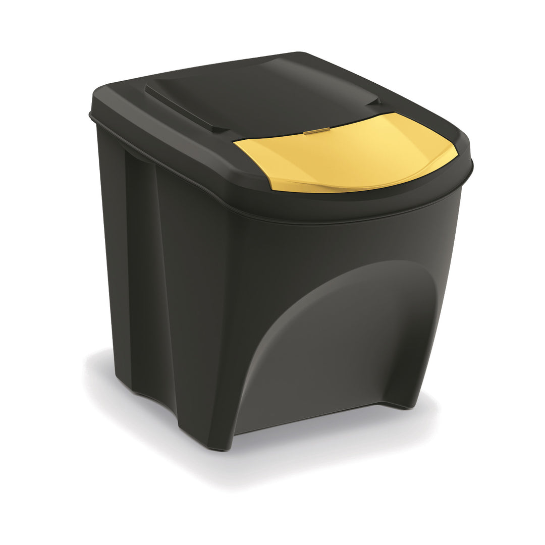 Ensemble de poubelles de recyclage Keden Sortibox 3x25L noir