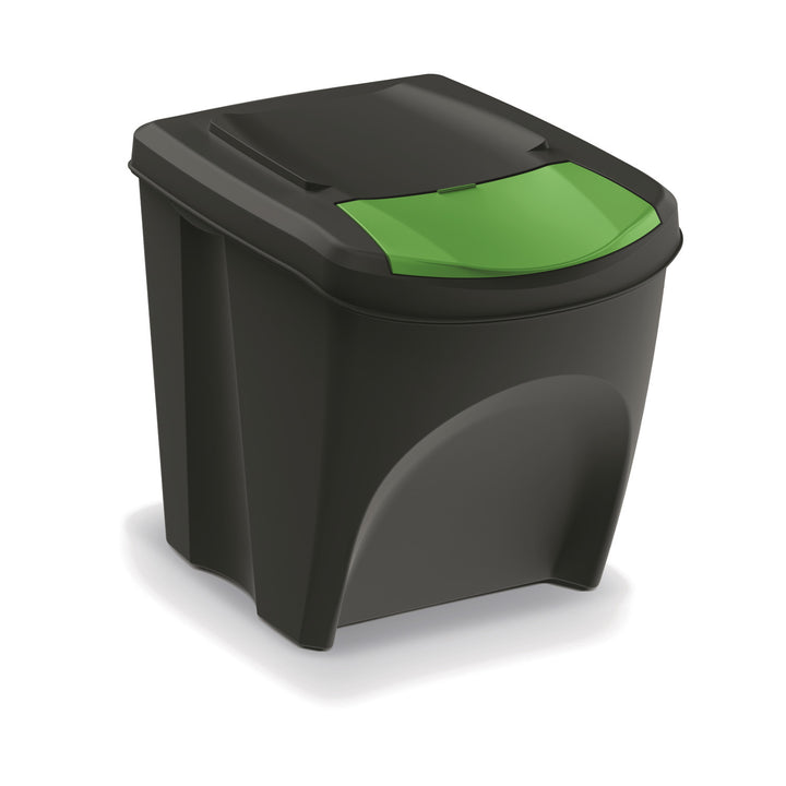 Ensemble de poubelles de recyclage Keden Sortibox 3x25L noir