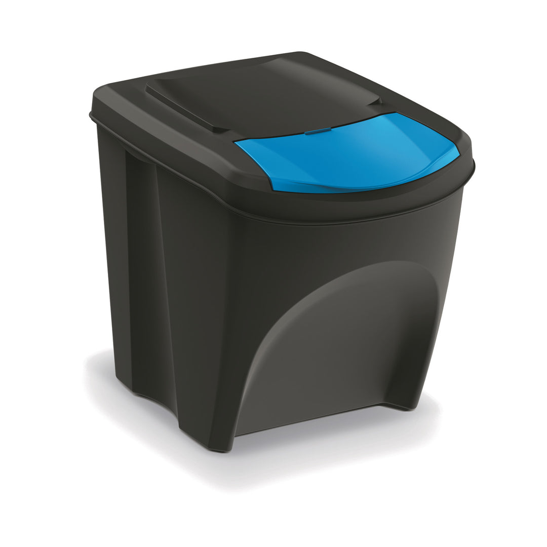 Ensemble de poubelles de recyclage Keden Sortibox 3x25L noir