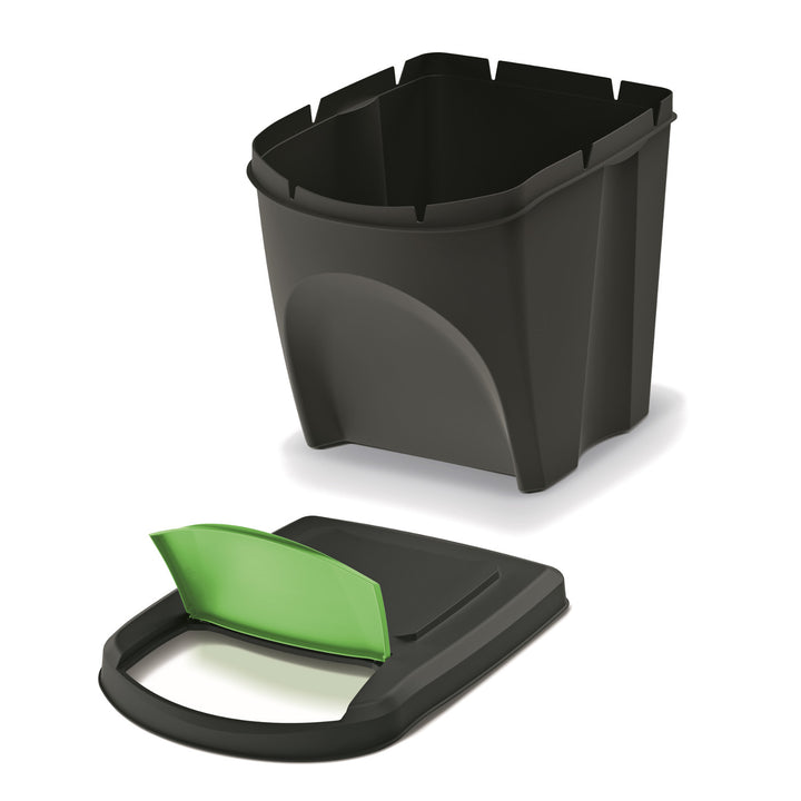 Juego de cubos de reciclaje Keden Sortibox 4x25L negro