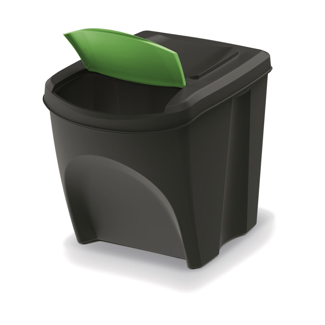 Juego de cubos de reciclaje Keden Sortibox 4x25L negro