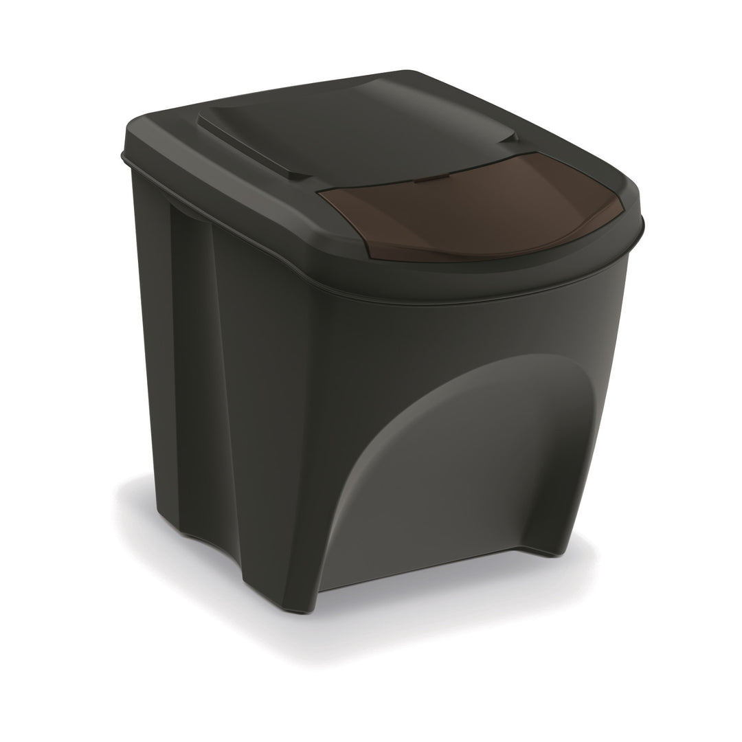 Juego de cubos de reciclaje Keden Sortibox 4x25L negro