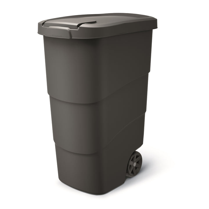 Wheeler 90L Wheelie BinTrash Can With Wheels And Lid Trash Can Large Trash Can Universal Trash Can Plastic Black