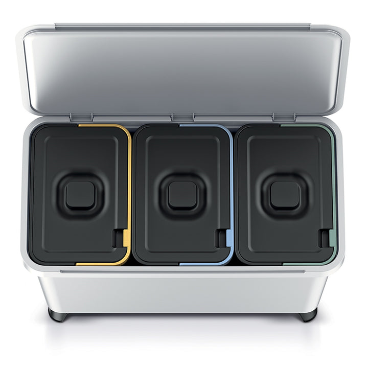 Prosperplast Keden SYSTEMA - Afvalbak / Prullenbak met scheidingsbakken 3x10L - Asgrijs