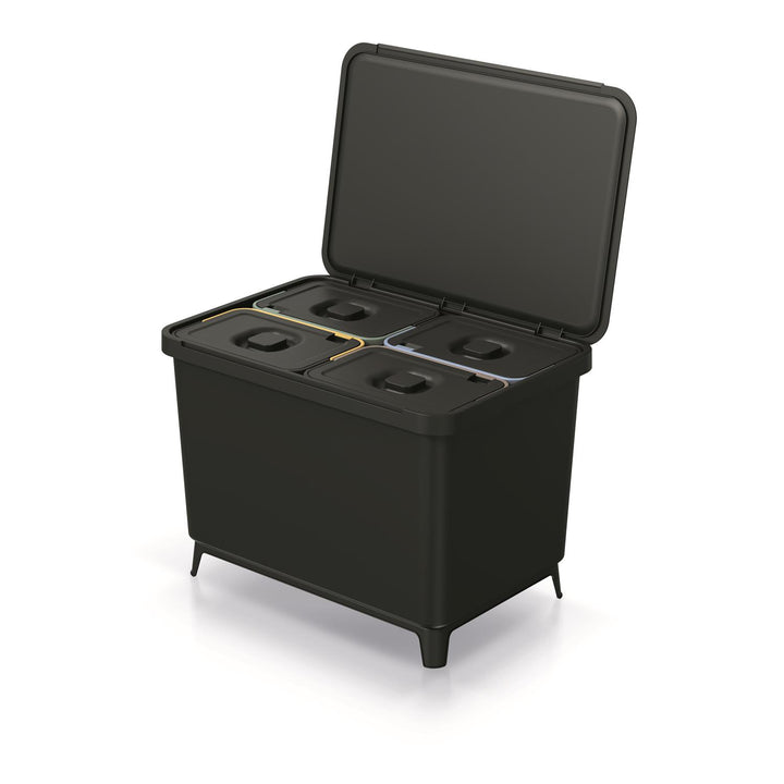 Prosperplast - Keden SYSTEMA afvalbak - 4x10L - Zwart
