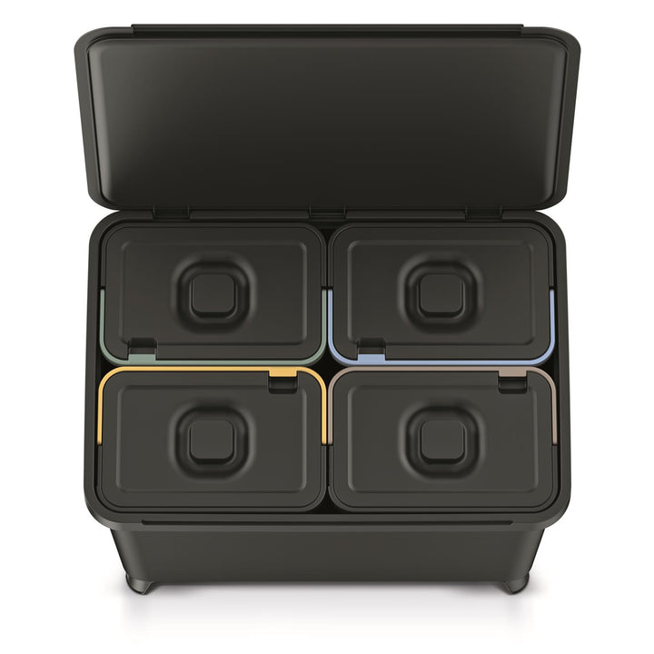 Prosperplast - Keden SYSTEMA afvalbak - 4x10L - Zwart