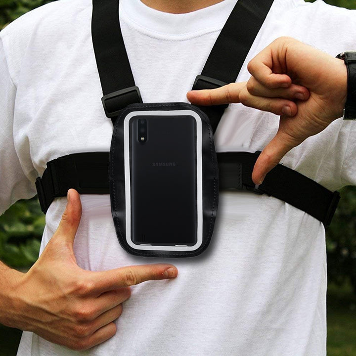 Maclean MC-446 Running Sports Mobile Phone Chest Strap Mount Holder Universal Adjustable Exercise Active