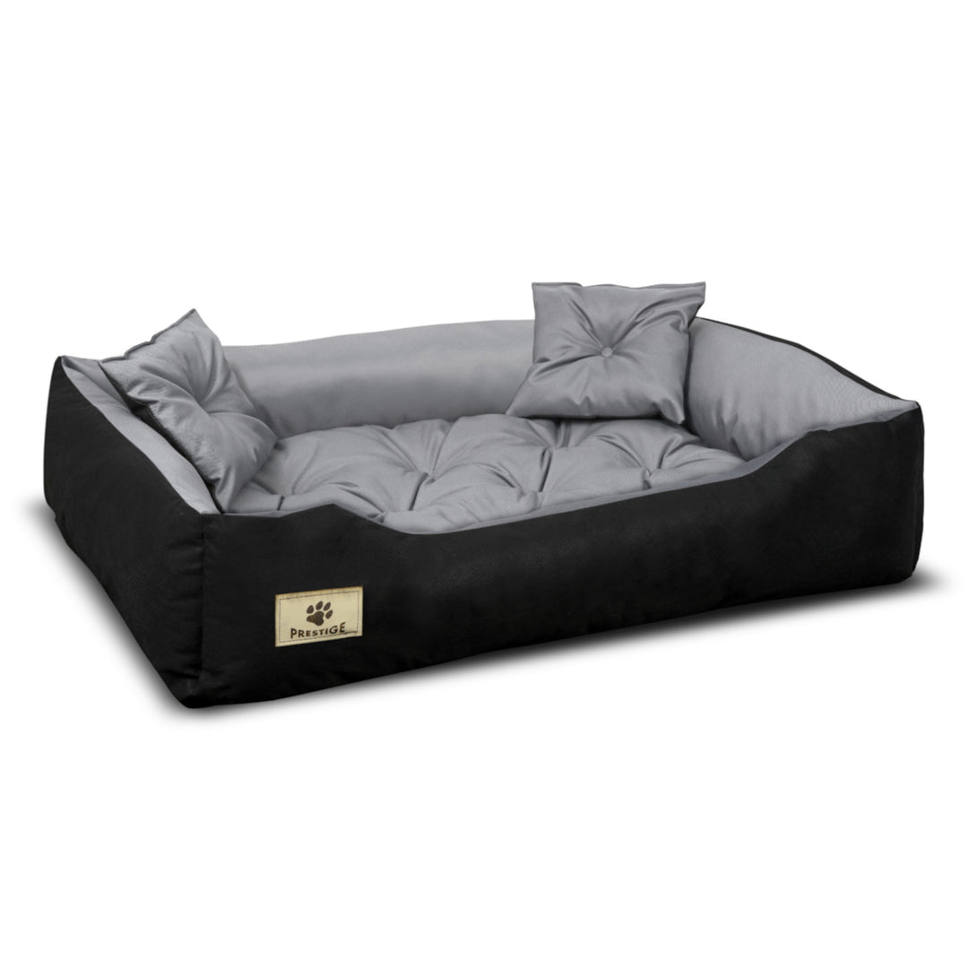 Kingdog - Honden- en kattenbed - 60x50 / 75x65 cm grijs-zwart