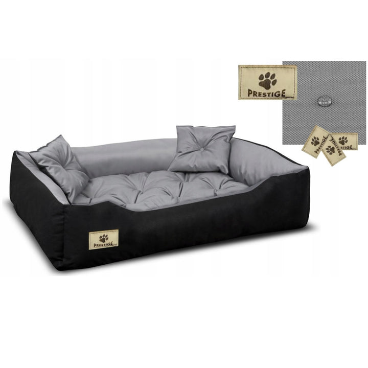 Kingdog - Honden- en kattenbed - 60x50 / 75x65 cm grijs-zwart