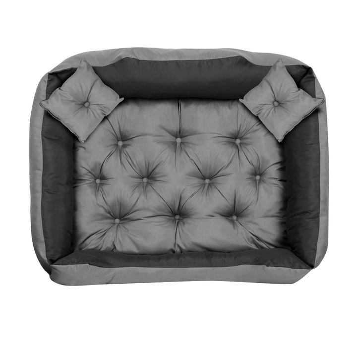 Cama para perro, gato de microfibra 80x60 / 100x75 cm gris-negro