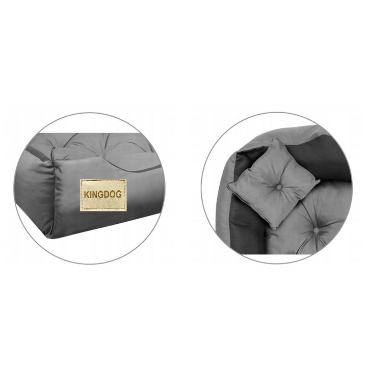 Cama para perros y gatos de microfibra 100x80 / 115x95 cm gris-negro