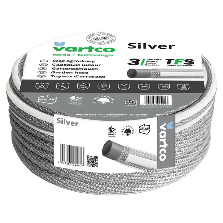 Manguera de jardín Vartco Silver TFS 3/4" de 3 capas 20m