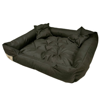 Dog Cat Pet Bed 2 Pillow lavabile Waterproof1 30x105cm nero