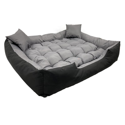 Ecco Dog en Cat Bed met Kussen S Size Grey & Zwart waterdicht nylon Huisdier Wasbaar Waterdichte materiaal Binnenmaat: 60x50/Outer Size: 75x65cm