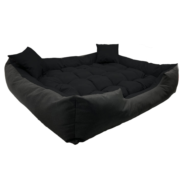 Ecco Dog and Cat Bed with Cushion XXL Size Black Waterproof Nylon Pet Washable Waterproof Material Inside Dimensions: 130x100 / Outside Dimensions: 145x115cm