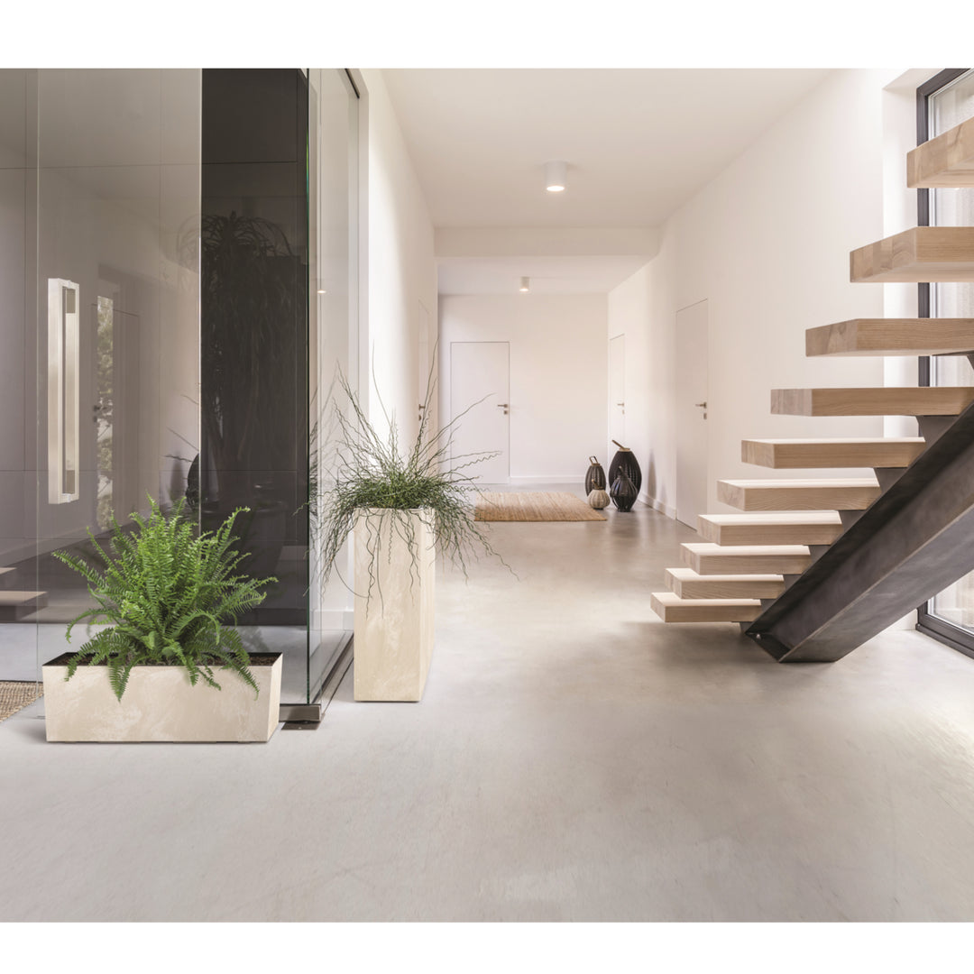 Prosperplast Urbi Case Jardinera Efecto Hormigón con maceta interior Jardinera para interior y exterior Plástico Rectangular 77x23,5x24,6cm (Antracita)