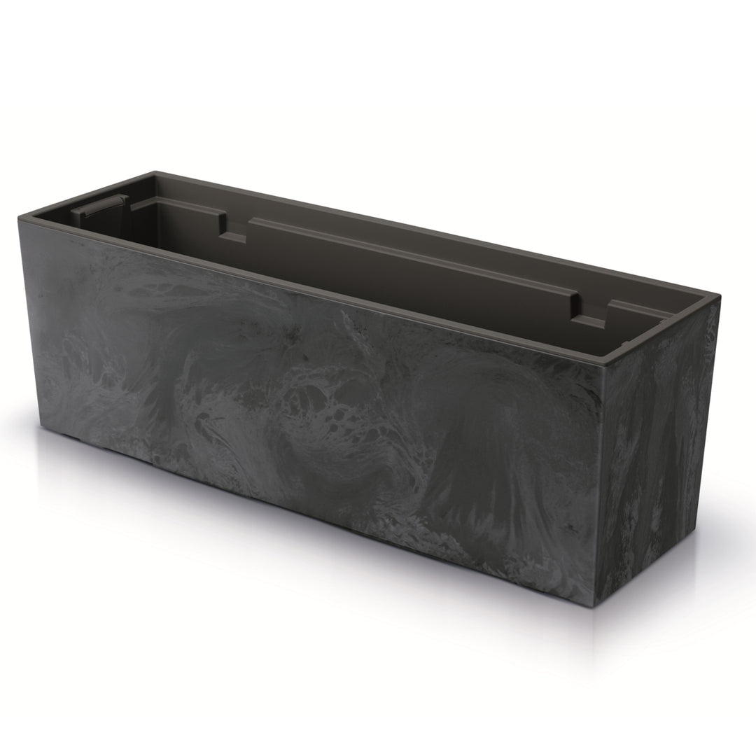 Prosperplast Urbi Case Jardinera Efecto Hormigón con maceta interior Jardinera para interior y exterior Plástico Rectangular 77x23,5x24,6cm (Antracita)