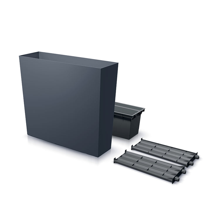 Prosperplast Macetero Jardinera con Maceta para Plantas Macetero con Tiesto para Plantas Urbi Case Torre DUC800T Antracita