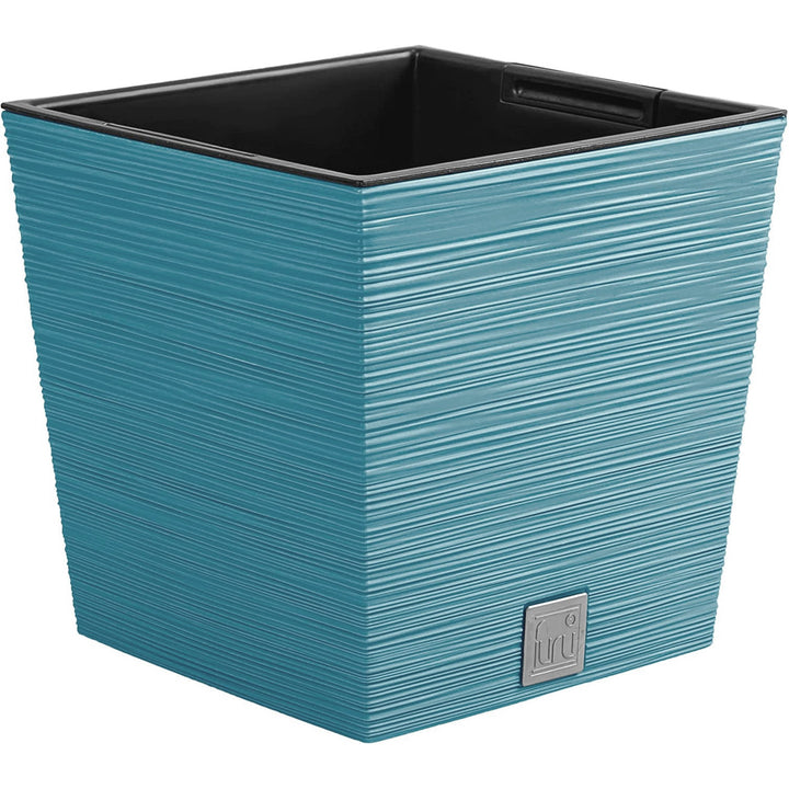 Prosperplast Furu Square Low flowerpot avec liner DFS240-5415C - couleur bleu scandinave