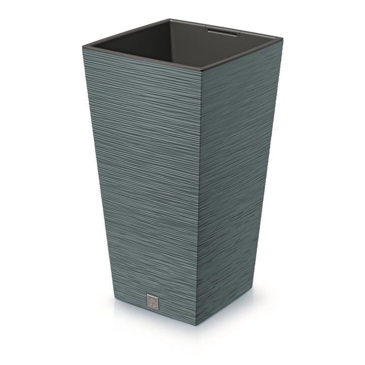 Prosperplast Tall Planter Blumentopf mit Einsatz 19L Scandinavian Blue 24x24x45cm Indoor Outdoor Garten Haus Terrasse Balkon Wetterfest