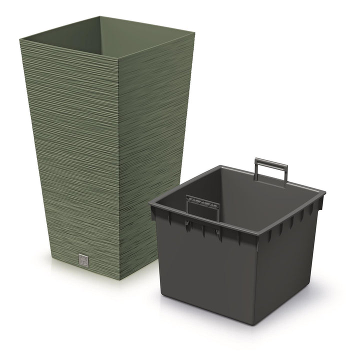 Prosperplast - Grote bloempot met inzet 19L - Greon - 24x24x45cm