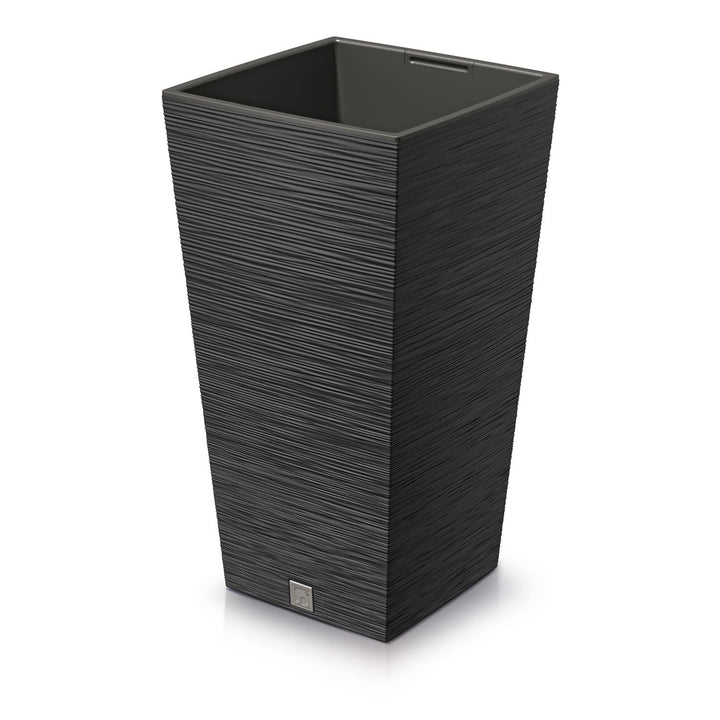 Prosperplast - Grote bloempot met inzet 19L - Antraciet - 24x24x45cm