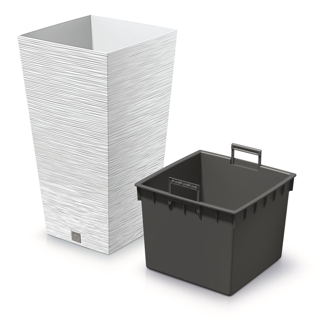 Prosperplast Furu Maceta cuadrada con inserto DFSH240-S449 - blanco