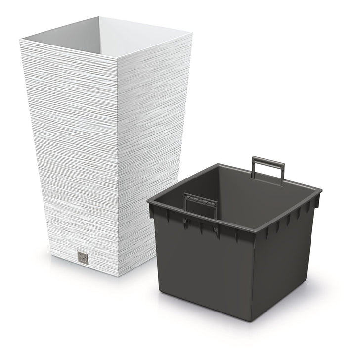 Prosperplast Furu Maceta cuadrada con inserto DFSH240-S449 - blanco