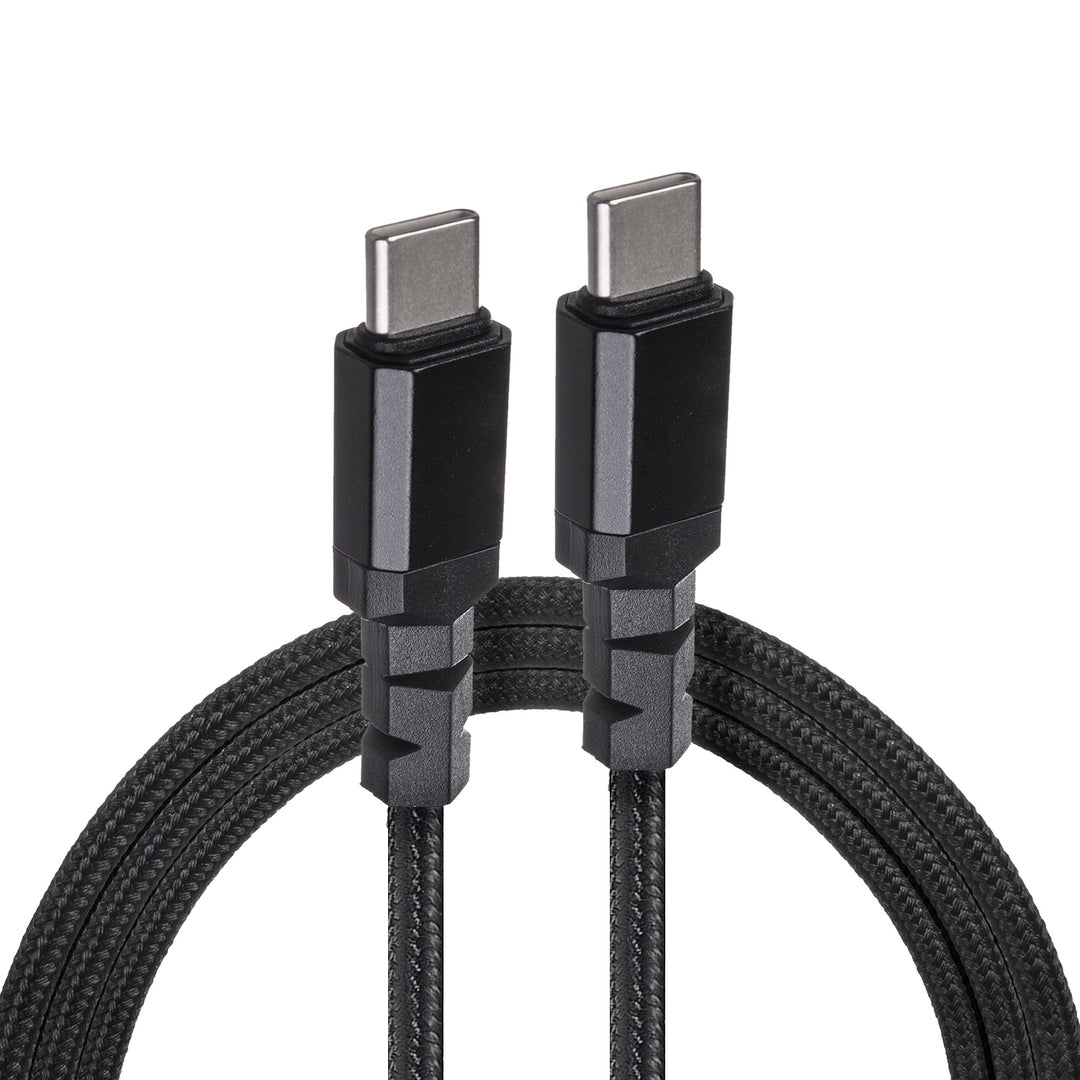 Maclean MCE493 Cable 2 x USB-C 15W Compatible con QC 3.0 Transferencia de Datos 3A Negro Longitud 1m