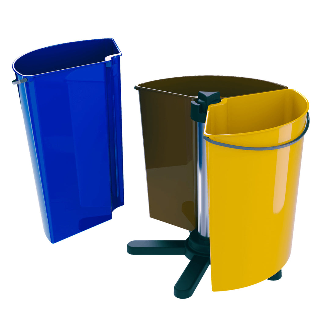 ECOBIN - Roterende afvalbak / Prullenbak - 3x 11,7L