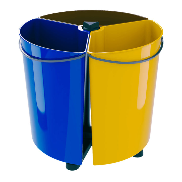 SMARTECO Ecobin Rotable Sorting Waste Bin with 3 Removable Compartments Round Segregation Recycling ECO 3x 11.7L