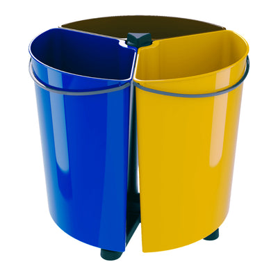 SMARTECO Ecobin Rotable Sorting Abfallbehälter mit 3 abnehmbaren Abteilen Rund um Segregation Recycling ECO 3x 11.7L
