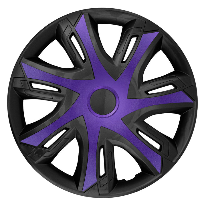 NRM N-Power Wheel Covers for Steel Rims Two Color Hubcaps Set 4pcs Car Vehicle Suitable for Most Brands and Rims ABS Plastic (Purple/Black, 14")